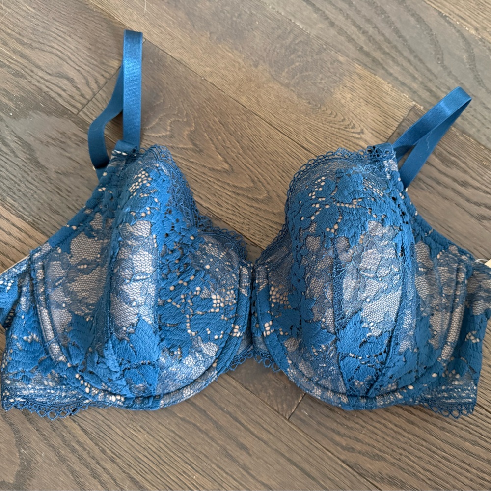 ThirdLove Everyday Lace Bra in Peacock, size 34D1/2
